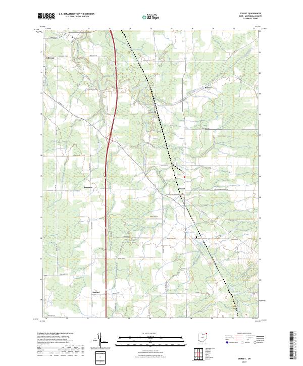 US Topo 7.5-minute map for Dorset OH