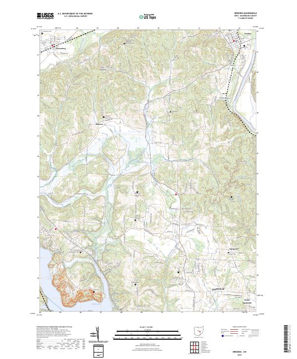 US Topo 7.5-minute map for Dresden OH