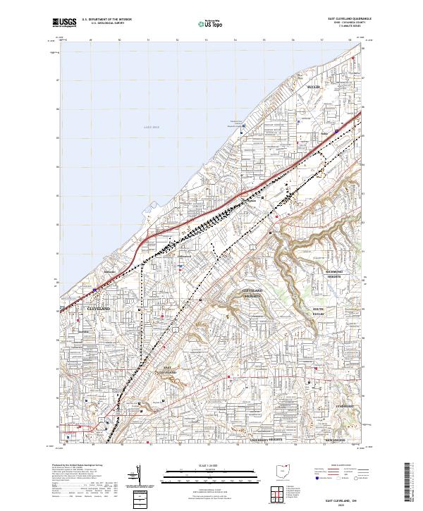 US Topo 7.5-minute map for East Cleveland OH