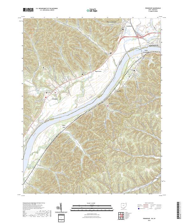 Friendship Me Map US Topo 7.5-minute map for Friendship OHKY – American Map Store