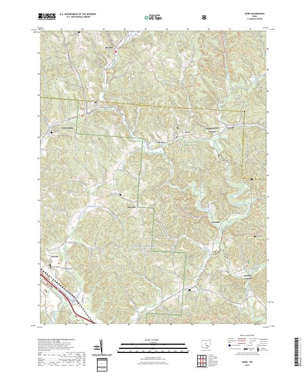 US Topo 7.5-minute map for Gore OH – American Map Store