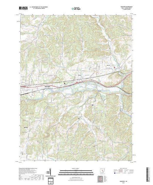 US Topo 7.5-minute map for Hanover OH – American Map Store