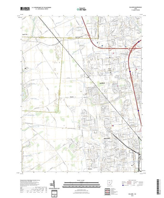 US Topo 7.5-minute map for Hilliard OH – American Map Store
