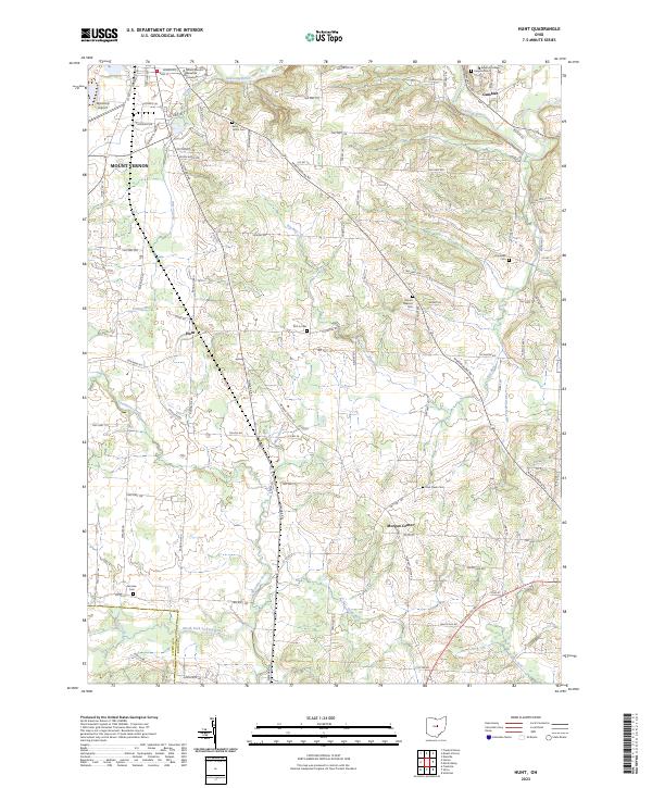 US Topo 7.5-minute map for Hunt OH