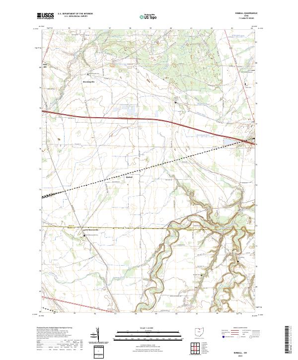 US Topo 7.5-minute map for Kimball OH – American Map Store