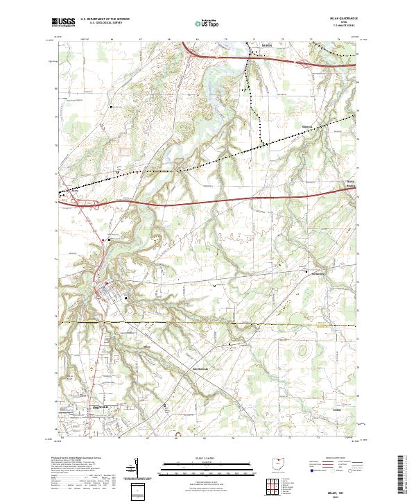 US Topo 7.5-minute map for Milan OH