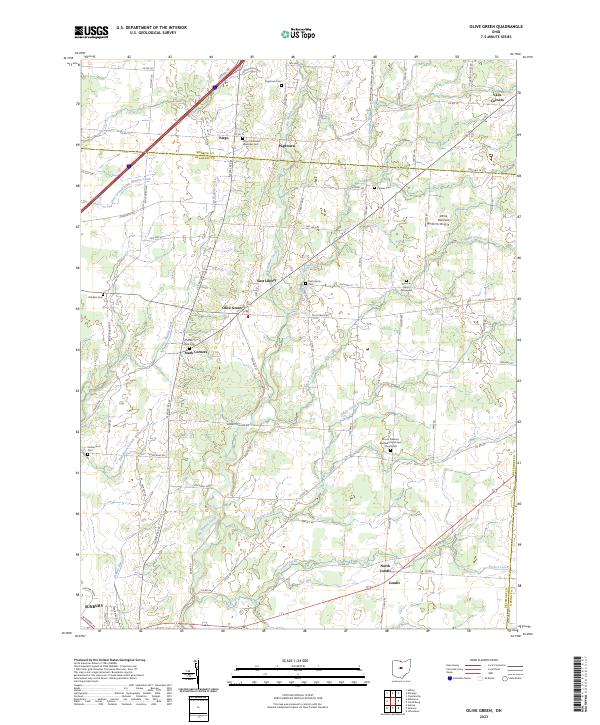 US Topo 7.5-minute map for Olive Green OH