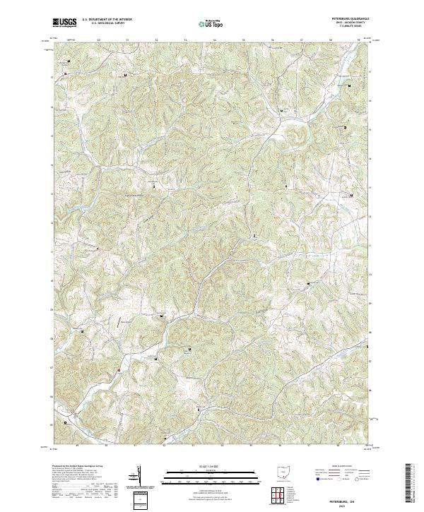 US Topo 7.5-minute map for Petersburg OH