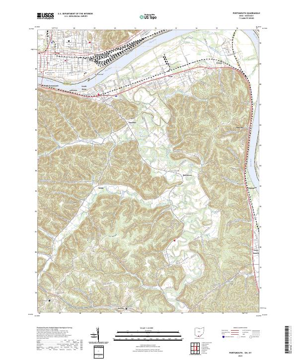 US Topo 7.5-minute map for Portsmouth OHKY