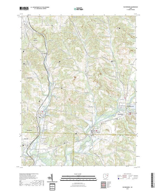 US Topo 7.5-minute map for Waynesburg OH – American Map Store