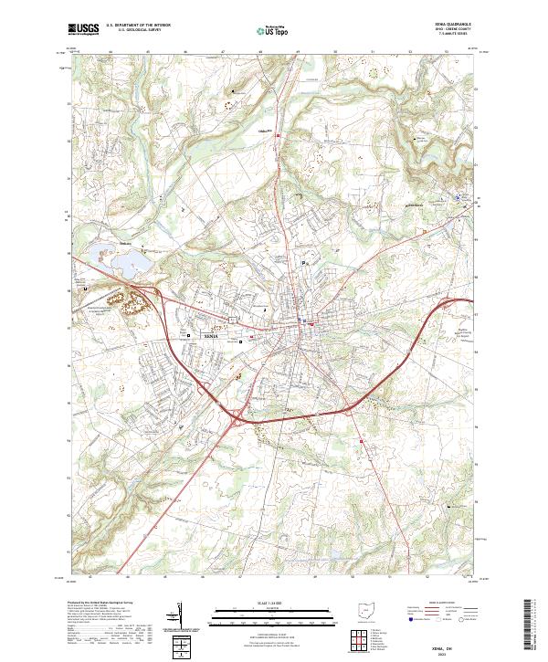 US Topo 7.5-minute map for Xenia OH