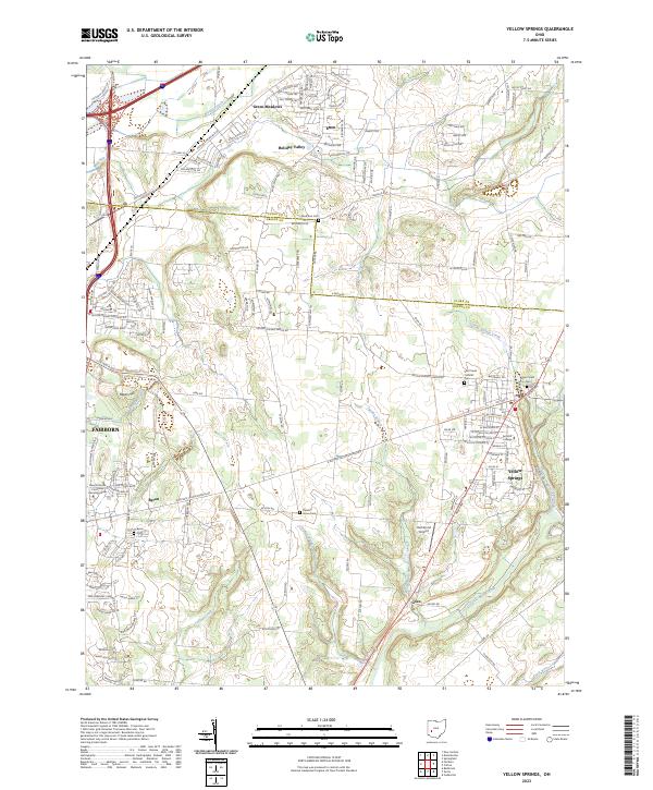 US Topo 7.5-minute map for Yellow Springs OH