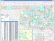 Color Cast Style Wall Map of Oklahoma by Market Maps