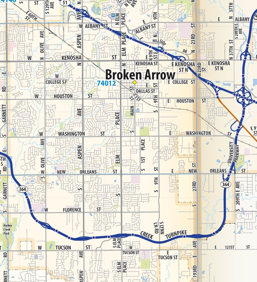 Tulsa Metro Area Wall Map