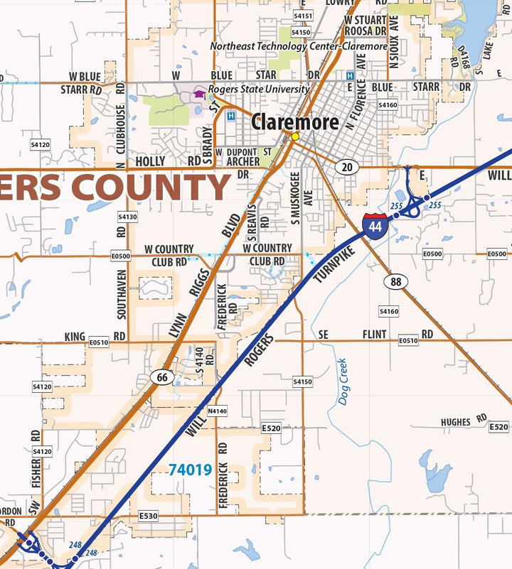 Tulsa Metro Area Wall Map
