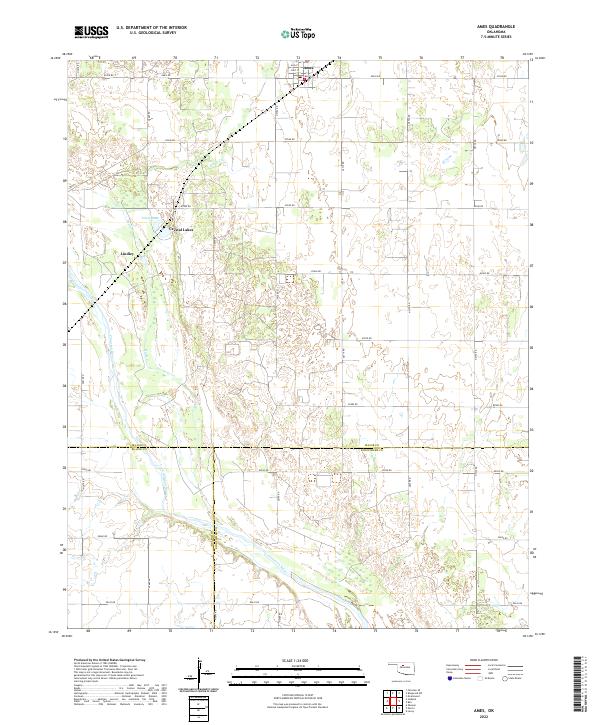 US Topo 7.5-minute map for Ames OK