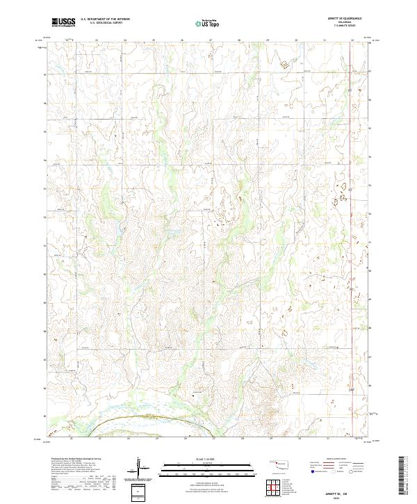US Topo 7.5-minute map for Arnett SE OK