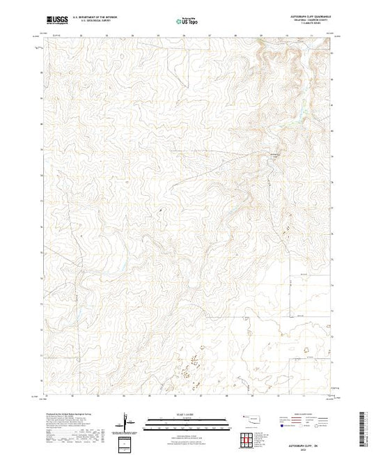 US Topo 7.5-minute map for Autograph Cliff OK – American Map Store