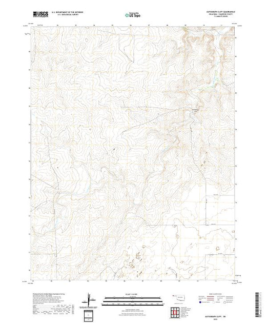 US Topo 7.5-minute map for Autograph Cliff OK – American Map Store
