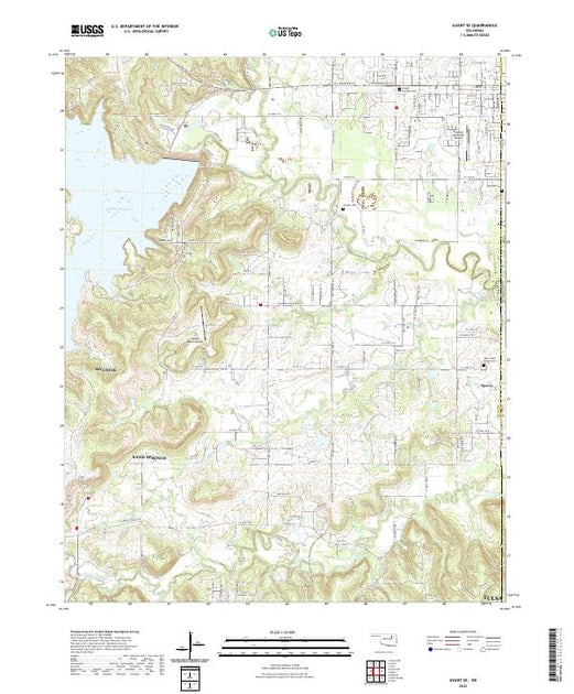 US Topo 7.5-minute map for Avant SE OK – American Map Store