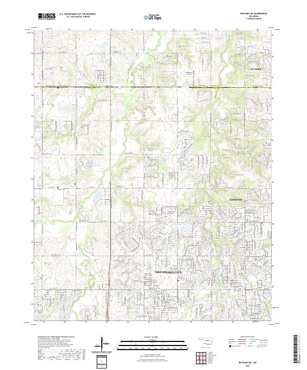 US Topo 7.5-minute map for Bethany NE OK