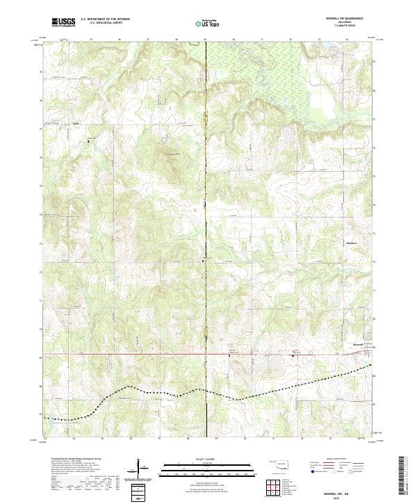 US Topo 7.5-minute map for Boswell SW OK