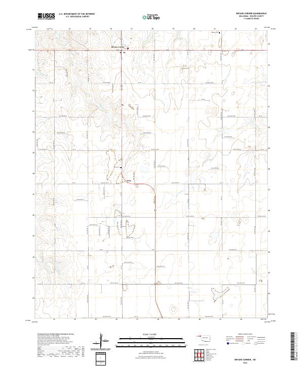 US Topo 7.5-minute map for Bryans Corner OK