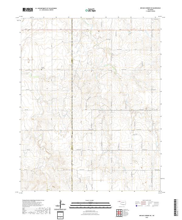 US Topo 7.5-minute map for Bryans Corner SW OK