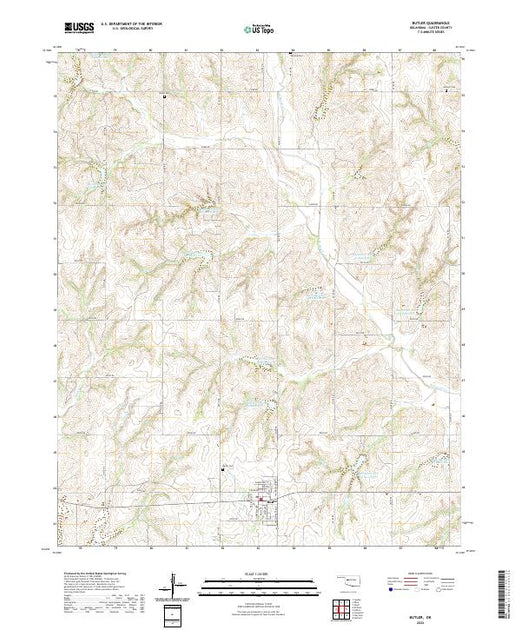 US Topo 7.5-minute map for Butler OK – American Map Store