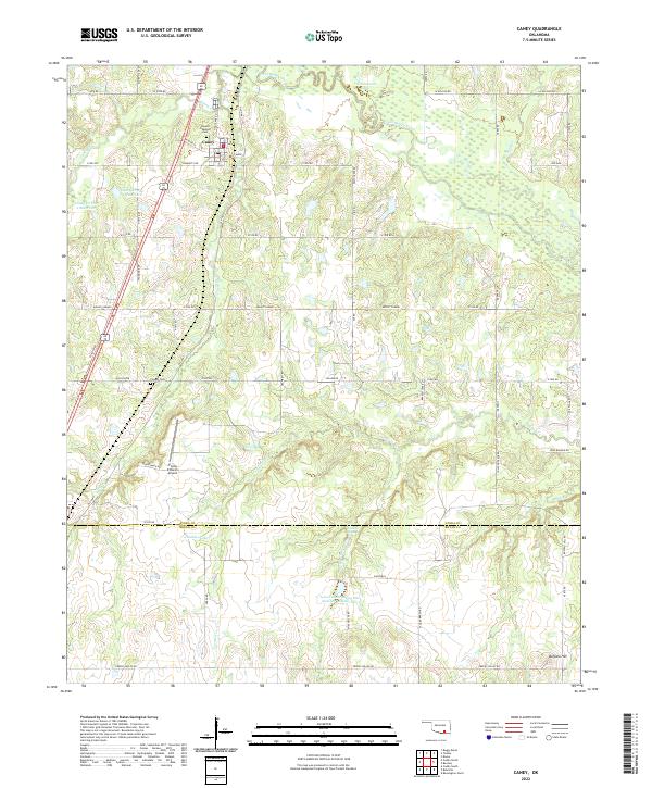 US Topo 7.5-minute map for Caney OK