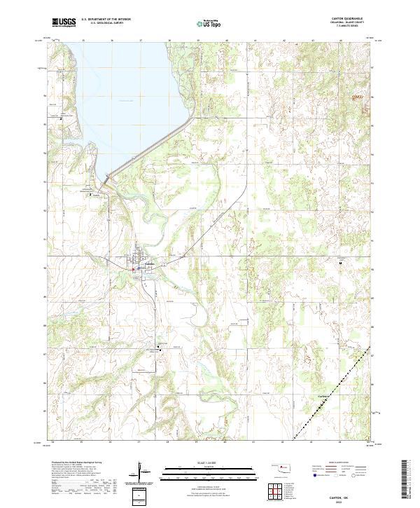 US Topo 7.5-minute map for Canton OK