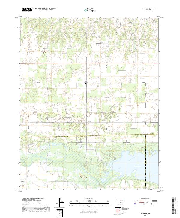 US Topo 7.5-minute map for Canton NW OK
