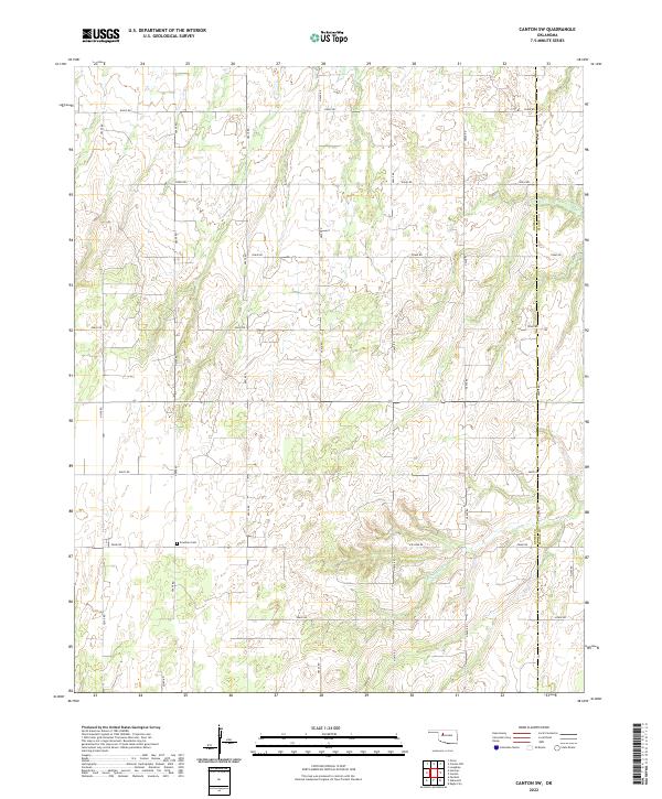 US Topo 7.5-minute map for Canton SW OK