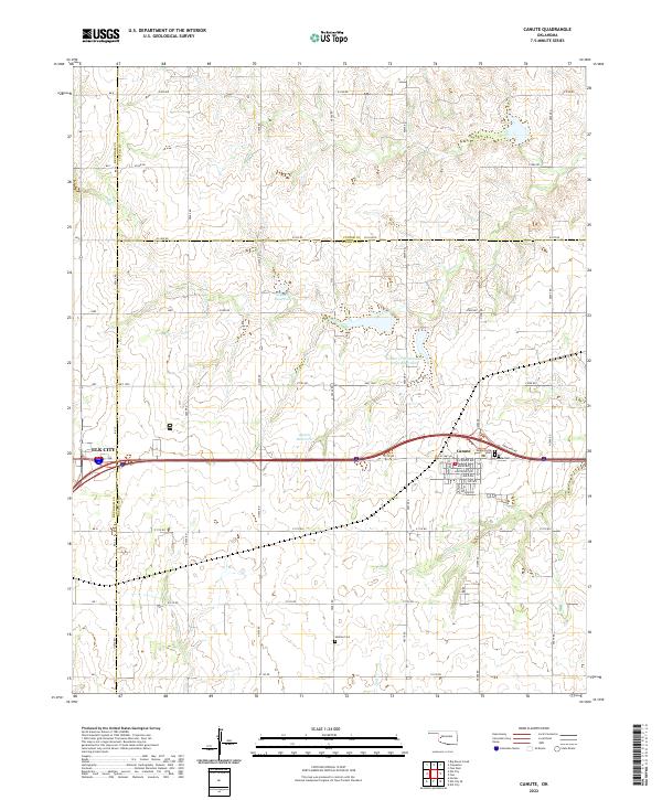 US Topo 7.5-minute map for Canute OK