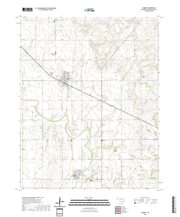 US Topo 7.5-minute map for Carmen OK