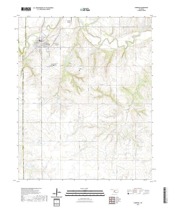 US Topo 7.5-minute map for Carnegie OK