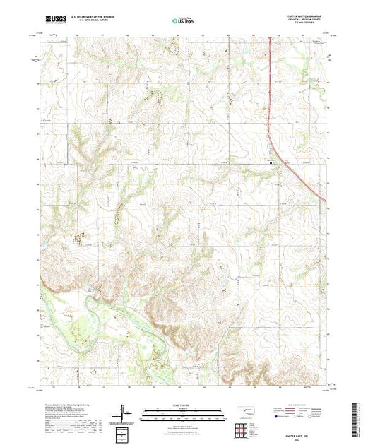 US Topo 7.5-minute map for Carter East OK – American Map Store