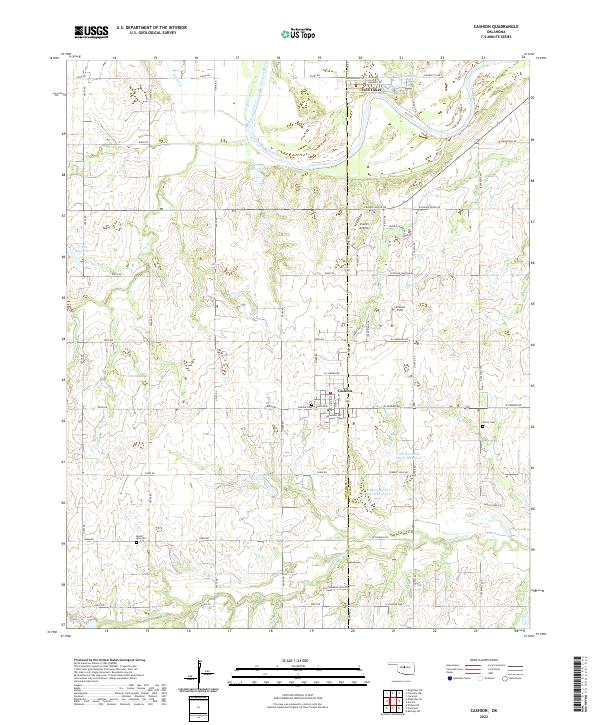 US Topo 7.5-minute map for Cashion OK