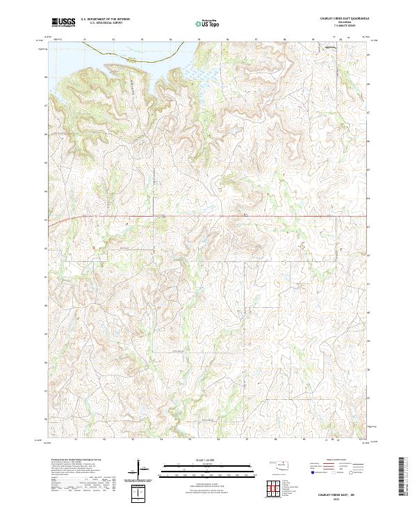 US Topo 7.5-minute map for Charley Creek East OK