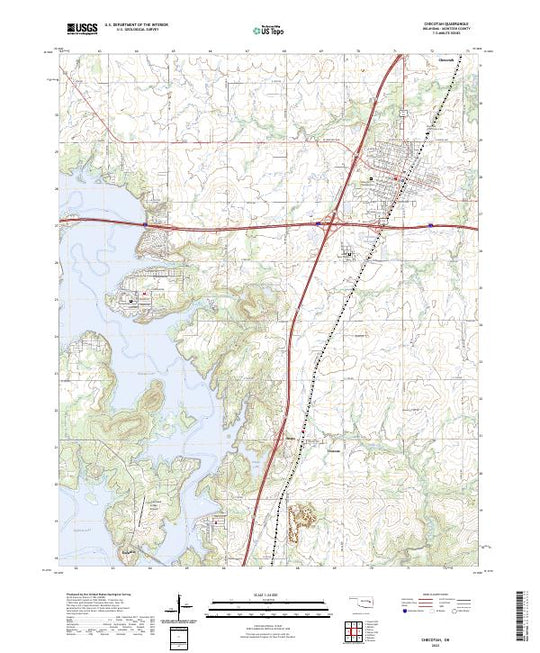 US Topo 7.5-minute map for Checotah OK – American Map Store