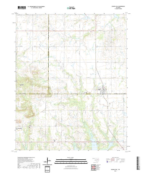 US Topo 7.5-minute map for Council Hill OK