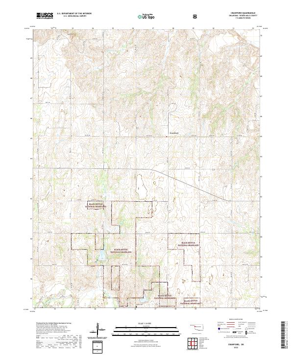 US Topo 7.5-minute map for Crawford OK