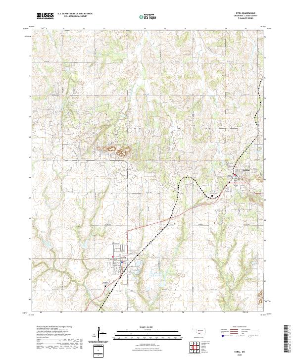 US Topo 7.5-minute map for Cyril OK