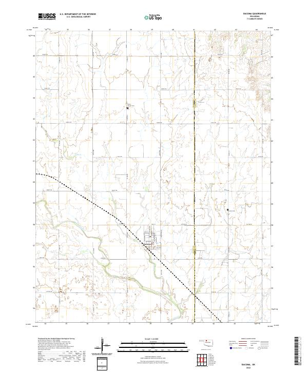 US Topo 7.5-minute map for Dacoma OK