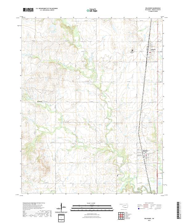 US Topo 7.5-minute map for Delaware OK – American Map Store