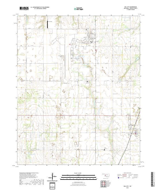 US Topo 7.5-minute map for Dill City OK – American Map Store