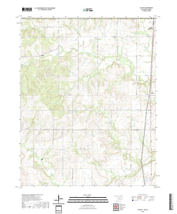 US Topo 7.5-minute map for Elliott OKKS