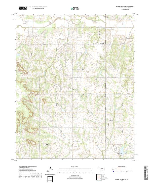 US Topo 7.5-minute map for Elmore City North OK