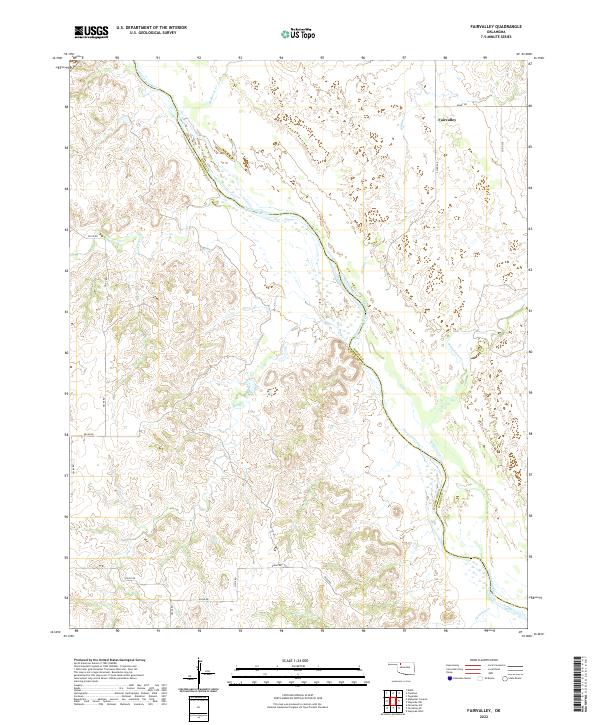US Topo 7.5-minute map for Fairvalley OK