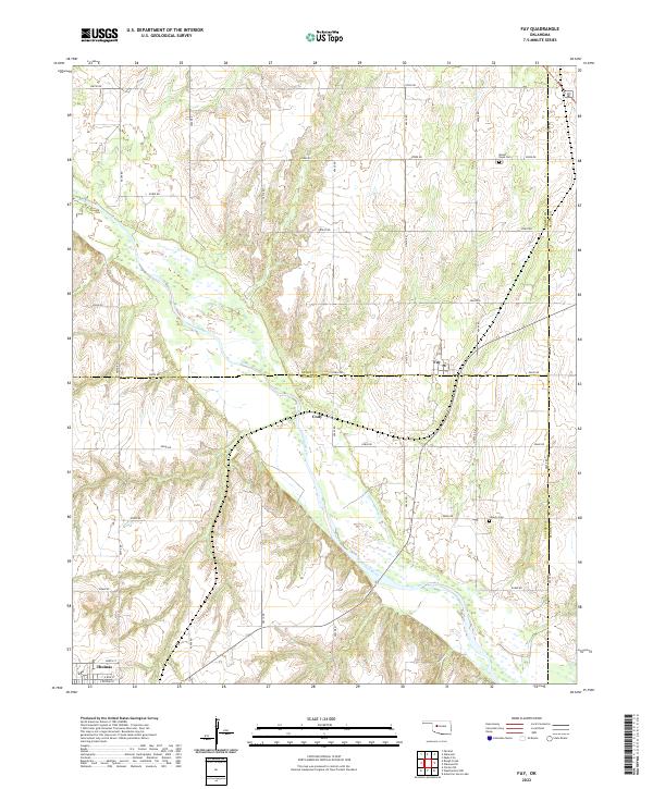 US Topo 7.5-minute map for Fay OK – American Map Store